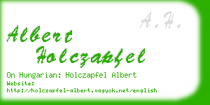 albert holczapfel business card